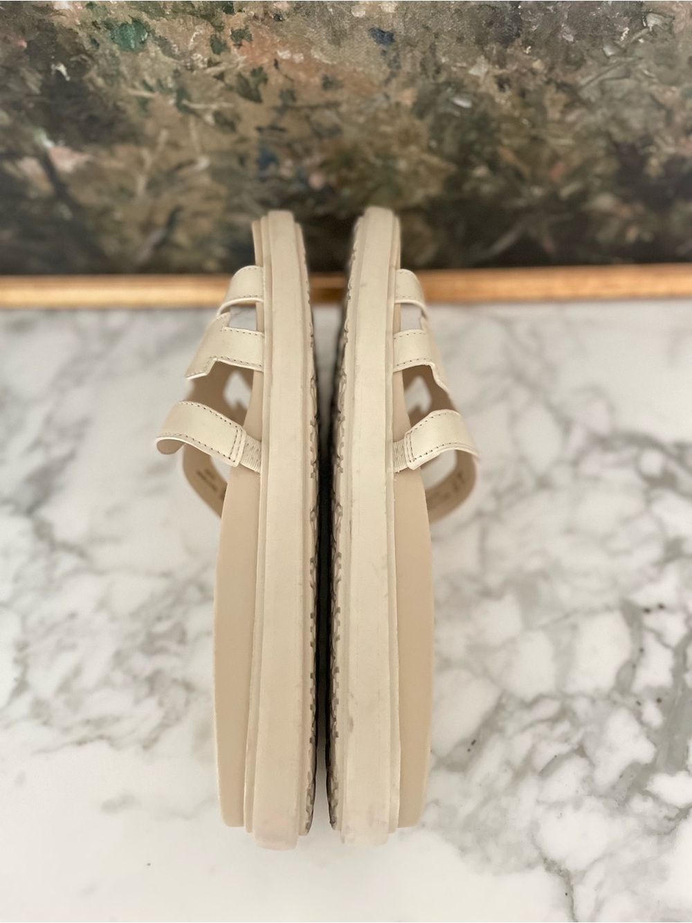 Sam Edelman Valeri Leather Slide Sandals size 8.5 ivory cream - Picture 7 of 7